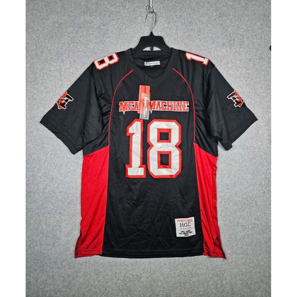 Headgear Classics Mean Machine Paul Crewe #18 Men's L Football Jersey Black/Red